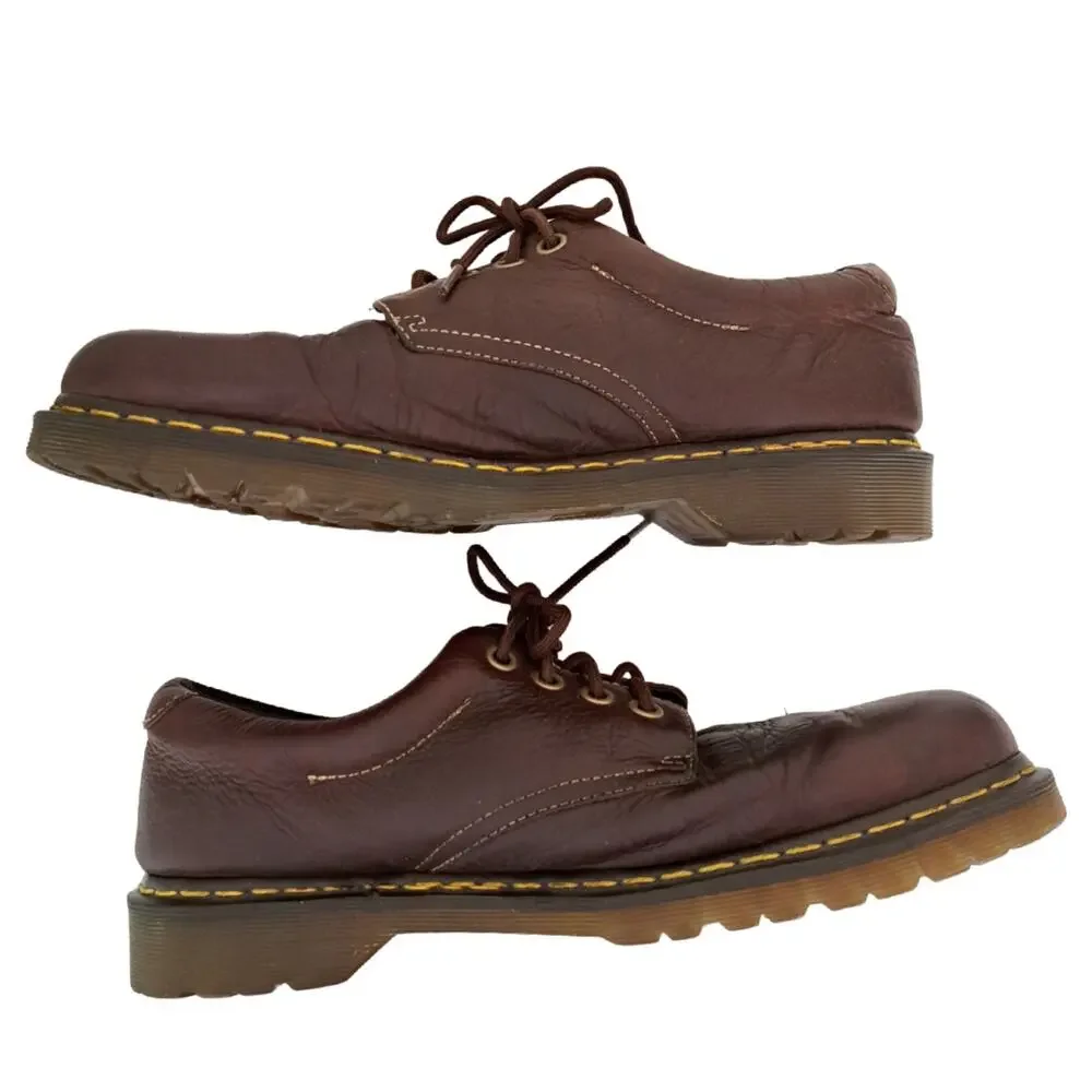 Dr. Martens Boston Brown Leather Oxfords Men's 12 AW004 Chunky Lug Sole Y2K 90s